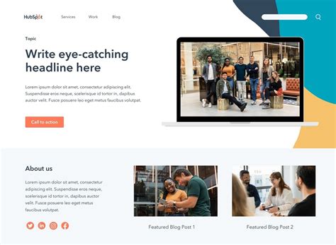 one page landing page website.
